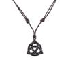 BlueRica Celtic Trinity Knot (Triquetra) on Adjustable Brown Cord Necklace view 1