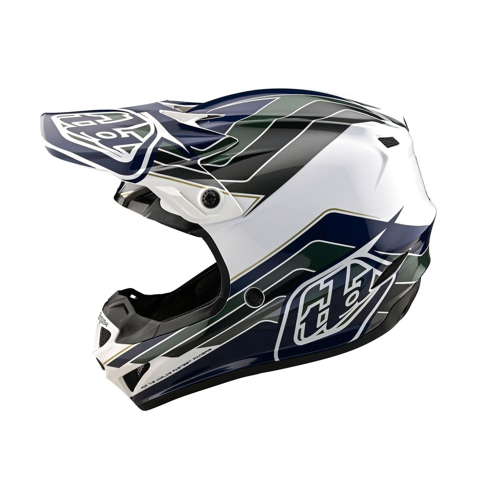 Troy Lee Designs SE4 Polyacrylite Adult Motocross Off-Road Dirt Bike Helmet with MIPS, Block, Charcoal / Navy, Medium
