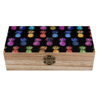 Coloful Pineapple Wooden Storage Box Decorative Boxes with Lids Memory Box Jewelry Organizer for Women Men
