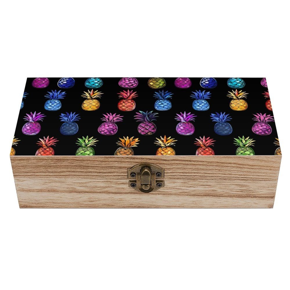 Coloful Pineapple Wooden Storage Box Decorative Boxes with Lids Memory Box Jewelry Organizer for Women Men