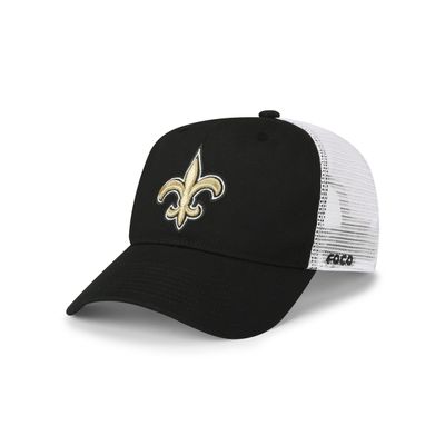 FOCO New Orleans Saints NFL Primary Logo Trucker RF Cap - Black