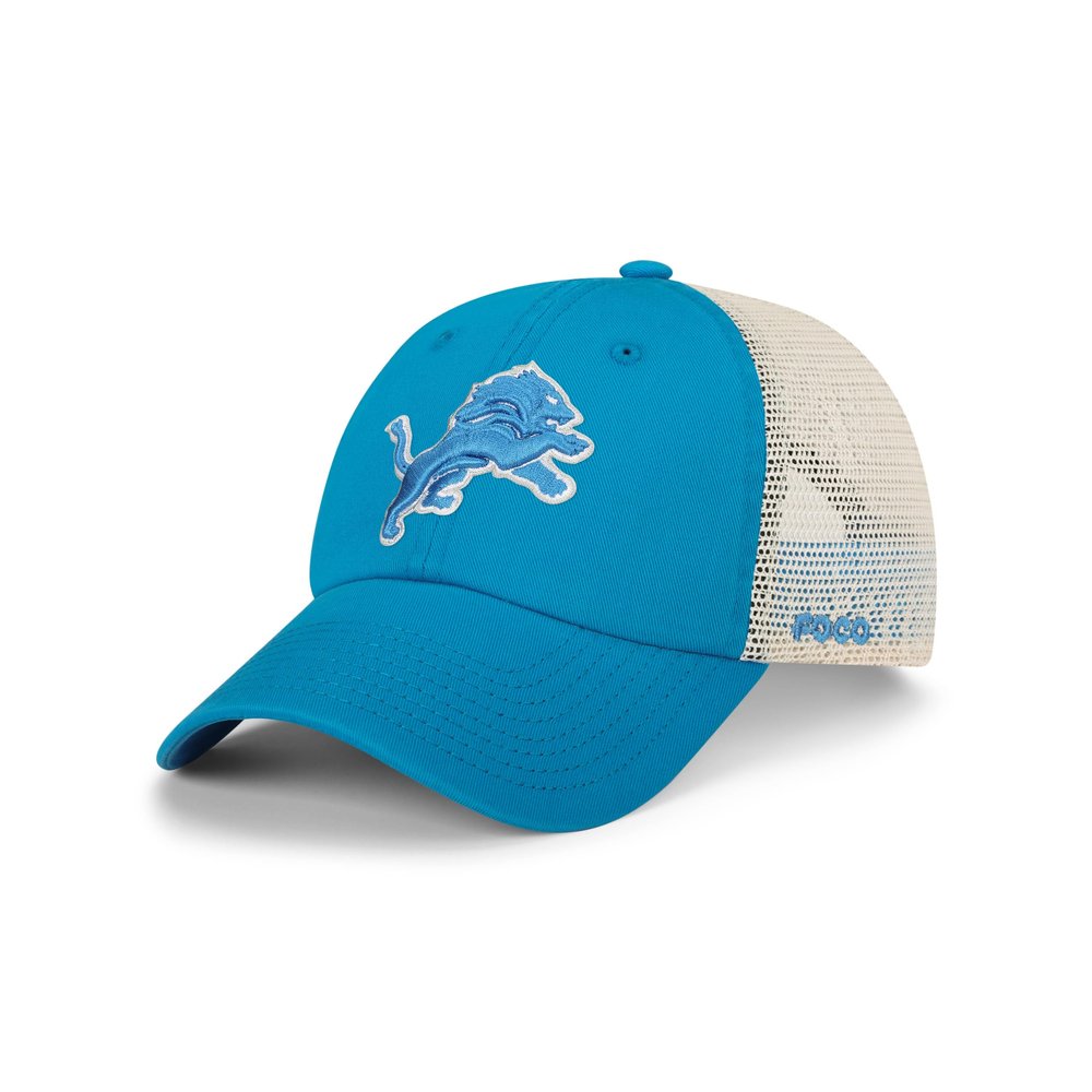 FOCO Detroit Lions NFL Primary Logo Casual Trucker Cap - Glacier Blue