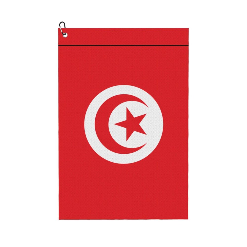 JxWCher Tunisian Flag Fiber Waffle Pattern Golf Towel with Carabiner Buckle Water Absorbent Quick Dry for Golf Bag Accessories