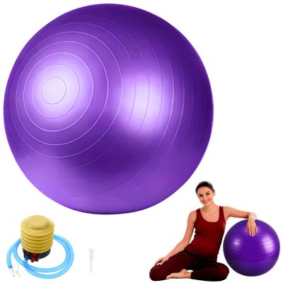 POPETPOP Yoga Ball Exercise Equipment Thickened Stability Ball with Air Pump for Fitness Yoga and Core Workouts Stylish Design
