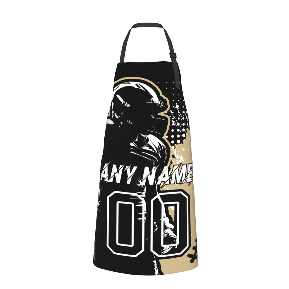 Ieeshlin Custom Football Style Apron Personalized Kitchen Apron with Name Number Customized Waterproof Aprons for Sports Fan Party
