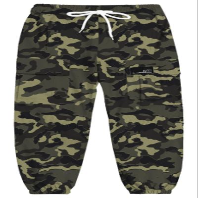 Cromoncent Girls Cargo Pants Elastic Waist Lightweight Outdoor Jogger Pants, Army Green Camo 6-7 Years