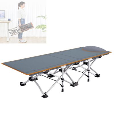 Folding Camp Bed for Adults, Portable Guest Bed Rollaway Bed for Adults with Metal Steel Frame 100KG Capacity Heavy Duty Sturdy Single Sleeping Cot for Travel Beach Hiking Office