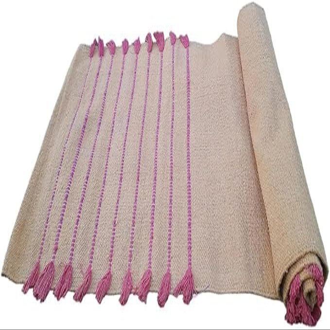 100% Organic Anti Skid Cotton Yoga Mat - Eco-Friendly Hand-Woven Rug - Non-Slip & Thick (24x72x5mm) for Everyday Fitness at Home - Comfortable Extra-Long (Multi 11)