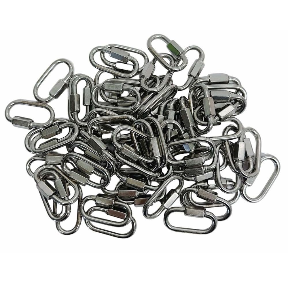 Prolinemax 50 Pcs 1/8'' Marine 316 Stainless Steel Quick Link Shackle Boat WLL 150 Lbs