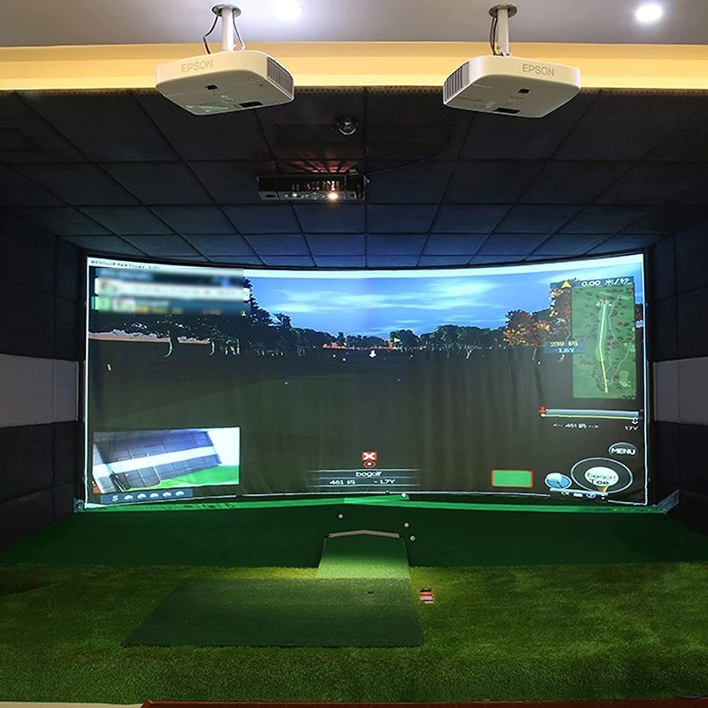 CFDZCP Wall Mounted Golf Simulator Impact Display Projection Screen, White Skills Percussion Reflective Fabric Cloth for Indoor Golf Training 3 * 2 M/9.8 * 6.5 Ft
