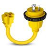 1FT Marine Shore Power Adapter, 30A to 15A/20A, NEMA L5-30P to 5-15/20R, 10AWG Twist Lock, 125V Pigtail Boat Adapter view 1