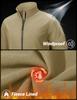 TACVASEN Fleece Jacket Men Softshell Waterproof Rain Jacket Insulated Windbreaker with Zipper Pockets Lightweight for Hiking Athletic Khaki L view 4