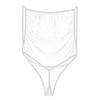 Sissy Men's Hollow Out Bodysuit Sheer Round Neck Sleeveless Shapewear Open Back Party Top Clubwear White view 1