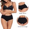 wirarpa Women's Cotton Underwear High Waist Breathable Briefs Soft Underpants Ladies Stretch Panties 4 Pack Dark Black X-Small view 3