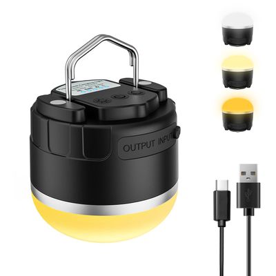 Rechargeable LED Camping Lantern 1000LM, Portable Tent Lights with 3 Colors, IP65 Waterproof, Magnetic Base, 4000mAH Emergency Hanging Light for Power Outages, Hiking, Tent, Outdoor, Home