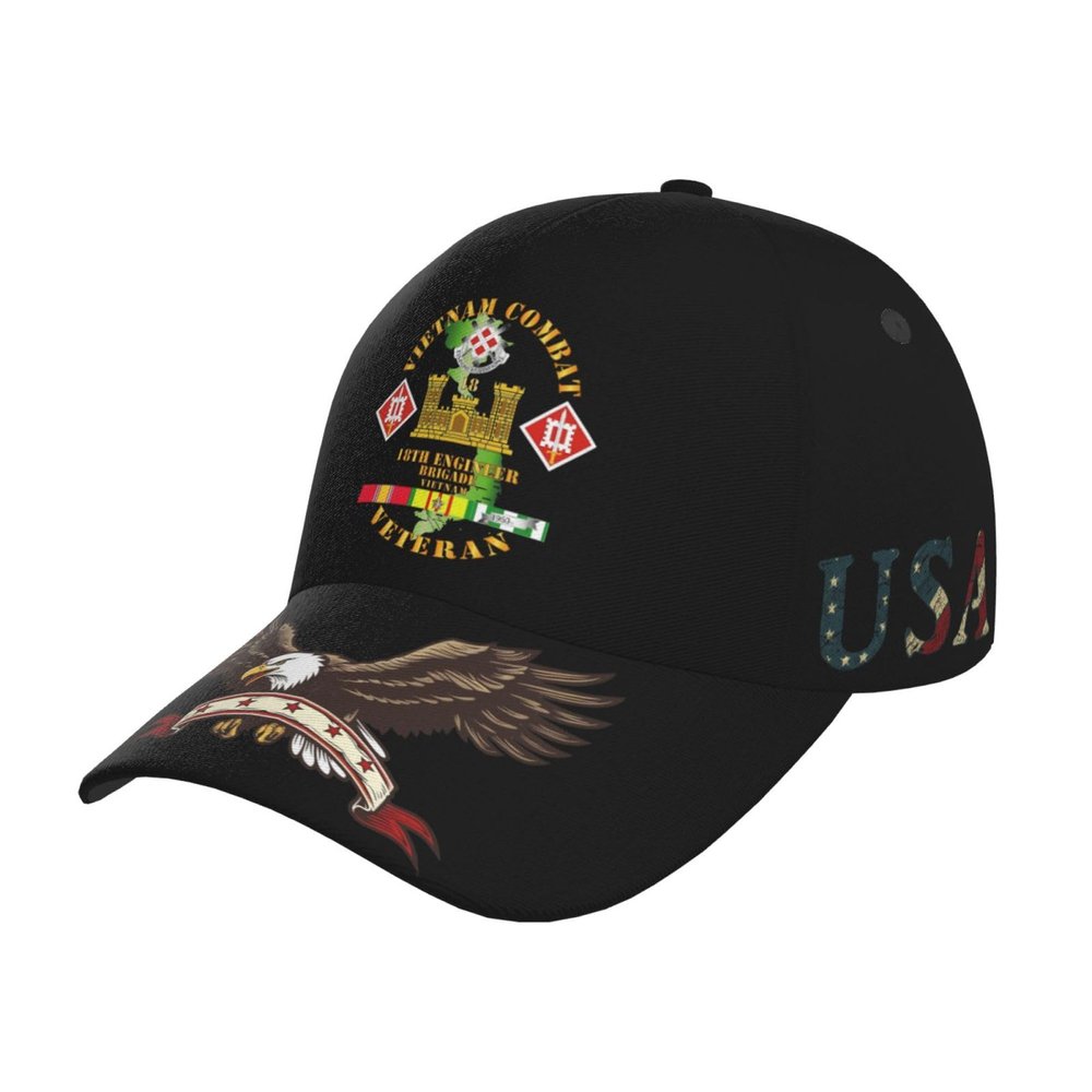 18th Engineer Brigade Vietnam Combat Engineer Trucker Hat for Men - Baseball Snapback Cap American Eagle