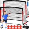 Kids Soccer Goals for Backyard Set, 2 of 6x4 ft Portable Pop Up Soccer Goal Training Equipment, Soccer Net with Soccer Ball, Ladder, Cones, Soccer Set for Youth Toddler Games, Sports view 1