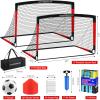 Kids Soccer Goals for Backyard Set, 2 of 6x4 ft Portable Pop Up Soccer Goal Training Equipment, Soccer Net with Soccer Ball, Ladder, Cones, Soccer Set for Youth Toddler Games, Sports view 2