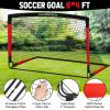 Kids Soccer Goals for Backyard Set, 2 of 6x4 ft Portable Pop Up Soccer Goal Training Equipment, Soccer Net with Soccer Ball, Ladder, Cones, Soccer Set for Youth Toddler Games, Sports view 3