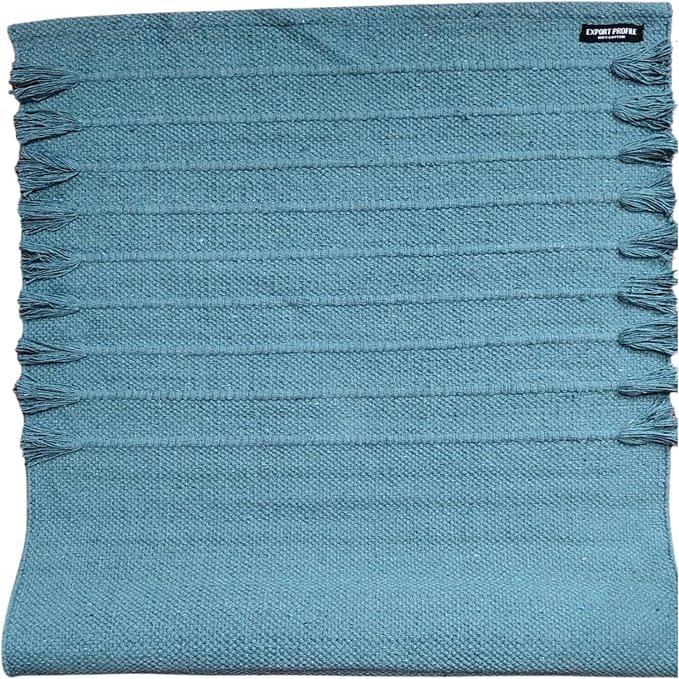 Handmade Organic Cotton Yoga Mat- Yoga Rug - Exercise, Workout, & Fitness Rug Made of 100% Cotton - Woven Material - Absorbent & Washable - 72" x 24" (Rama Green)