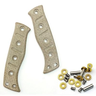 1 Pair Micarta Scale Handle with 5 Sets Screws Fits for 375 Fixed Adamas, CNC Knife Handle DIY Replacement(Gray)