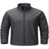 TACVASEN Mens Softshell Jacket Warm Waterproof Rain Jacket Winter Coat for Men Stand Collar Lightweight Windproof Insulated for Camping Dark Grey 2XL view 1