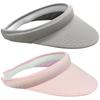 2 Pack Sun Visor Hats Women Men Clip On Wide Brim Visors Hat Outdoor Sports Golf Beach Travel Tennis Caps (Grey+Light Pink) view 1