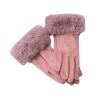 Women's Winter Thicken Full Finger Leather Sports Cycling Warm Gloves Pink One Size view 1