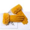 Women's Winter Thicken Full Finger Leather Sports Cycling Warm Gloves Pink One Size view 4