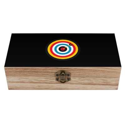 Archery Bullseye Target Sports Wooden Storage Box Decorative Boxes with Lids Memory Box Jewelry Organizer for Women Men