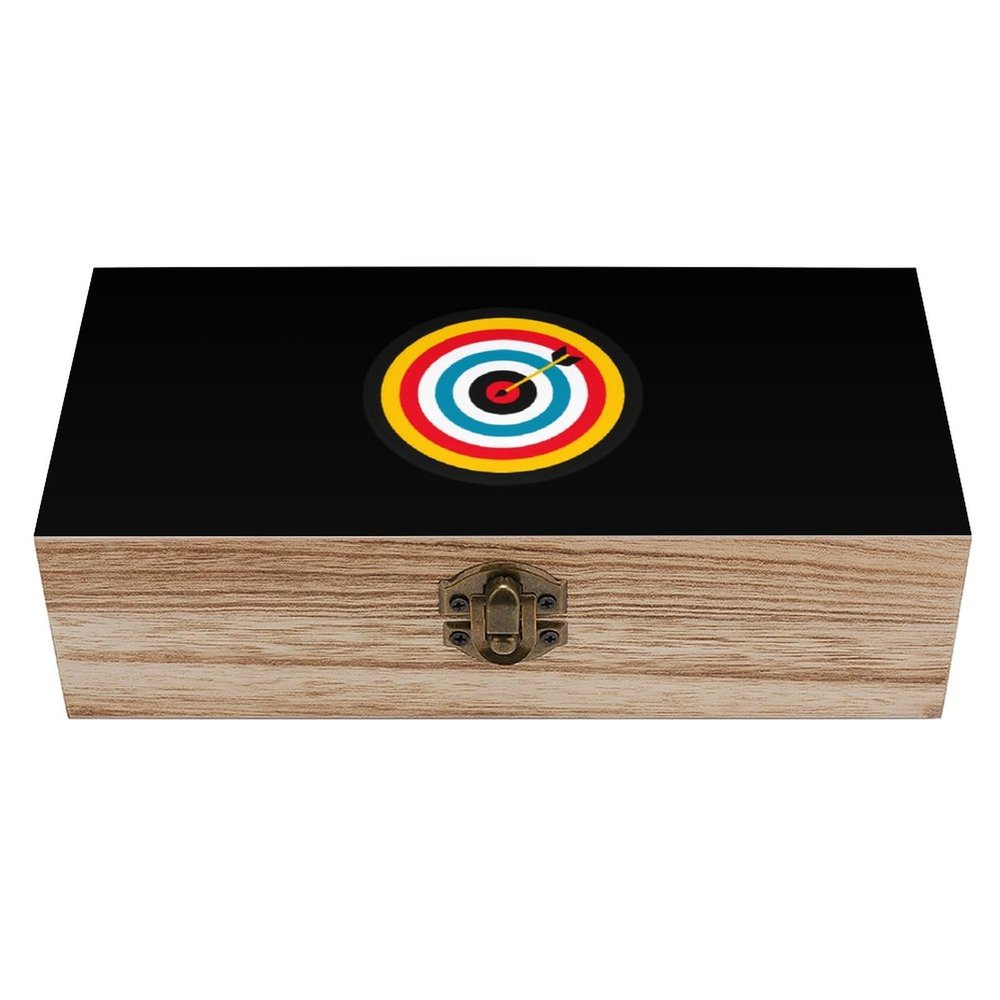 Archery Bullseye Target Sports Wooden Storage Box Decorative Boxes with Lids Memory Box Jewelry Organizer for Women Men