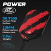 Warping Point Carbon Fiber Pickleball Paddle & 12 Pack Outdoor Practice Pickleball Balls | Aero Throat & Thermoformed Polypropylene Honeycomb Core | Textured Carbon Grit Surface | Power view 2