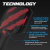 Warping Point Carbon Fiber Pickleball Paddle & 12 Pack Outdoor Practice Pickleball Balls | Aero Throat & Thermoformed Polypropylene Honeycomb Core | Textured Carbon Grit Surface | Power view 3