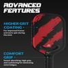 Warping Point Carbon Fiber Pickleball Paddle & 12 Pack Outdoor Practice Pickleball Balls | Aero Throat & Thermoformed Polypropylene Honeycomb Core | Textured Carbon Grit Surface | Power view 4