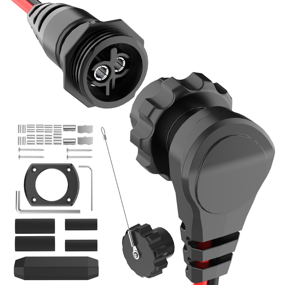 1865120 MKR-28 Trolling Motor Plug and Receptacle Compatible With Minn Kota Freshwater and Saltwater Trolling Motors 12V/24V/36V/48V Male Female Trolling Motor Connector Watertight Quick Connect