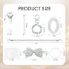 8Pcs Silvery Stanley Cup Accessories Set for Stanley Cup 30&40 Oz Tumbler - Silicone Straw Cover Cap and Boot, Handle Letter Charm, Bow Decoration Initial Sticker, Diamond Water Bottle Handle Strap(O) view 2