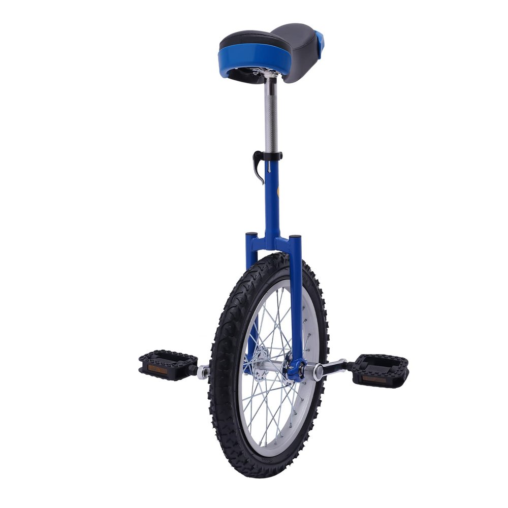 LIAPDG 24 Inch Wheel Unicycle, Portable Unicycle for Adults Kids Outdoor One Wheel Bike Monocycle Adjustable Seat Exercise Bicycle for Both Beginners and Professionals with Reflective Stripe (Blue)