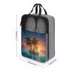 Shoe Bags for Travel Sunrise Tropical Palm Tree Island Shoe Pouch with Zipper Breathable Golf Shoe Bag for Men Women Outside Shoe Storage Organizer for Sport Business Trip Gym view 2