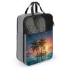 Shoe Bags for Travel Sunrise Tropical Palm Tree Island Shoe Pouch with Zipper Breathable Golf Shoe Bag for Men Women Outside Shoe Storage Organizer for Sport Business Trip Gym view 3