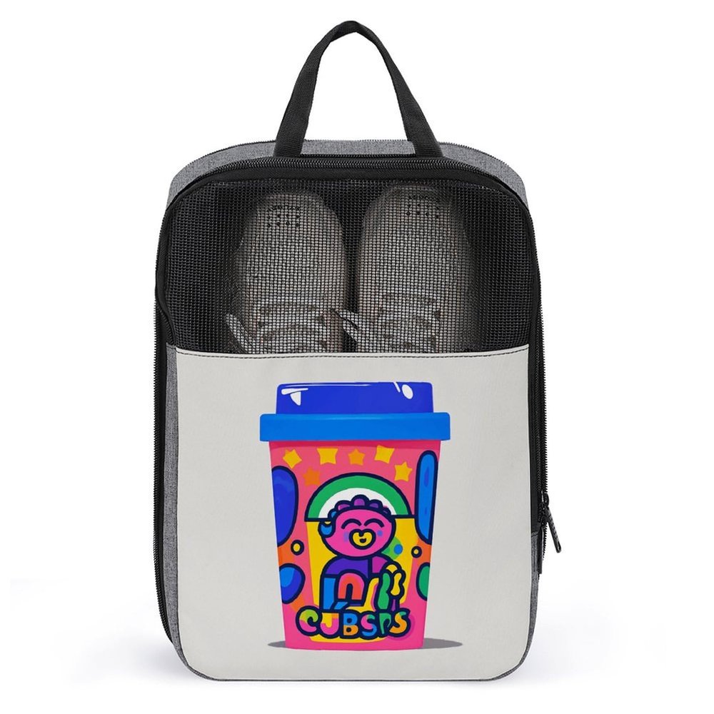 Shoe Bags for Travel 90's Cup Design Shoe Pouch with Zipper Breathable Golf Shoe Bag for Men Women Outside Shoe Storage Organizer for Sport Business Trip Gym