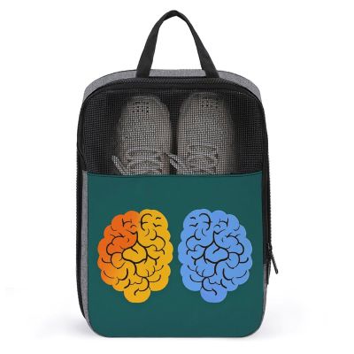 Shoe Bags for Travel Left And Right Brain Advantage Shoe Pouch with Zipper Breathable Golf Shoe Bag for Men Women Outside Shoe Storage Organizer for Sport Business Trip Gym