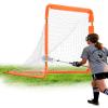 VEVOR Lacrosse Goal, 4' x 4' Portable Lacrosse Net for Small Kids, Folding Lacrosse Goal with Carry Bag, Iron Frame Backyard Training Equipment, Quick & Easy Setup, Perfect for Youth Training, Orange view 1
