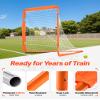 VEVOR Lacrosse Goal, 4' x 4' Portable Lacrosse Net for Small Kids, Folding Lacrosse Goal with Carry Bag, Iron Frame Backyard Training Equipment, Quick & Easy Setup, Perfect for Youth Training, Orange view 4