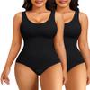 Nebility 2 Piece Shapewear Bodysuit for Women Tummy Control Slim Fit Sleeveless Round Neck Body Suit (Black 2pk, 3X-Large-4X-Large) view 1