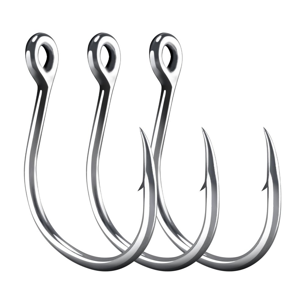 Alwonder Fishing Circle Hooks Livebait Catfish Hooks, High Carbon Steel Extra Strong Welded Fishing Hook, Jigging Replacement Hook for Freshwater Saltwater Trolling Tackle Tuna, Marlin, Wahoo #5/0