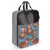 Shoe Bags for Travel Animal Cute Brown Otters Shoe Pouch with Zipper Breathable Golf Shoe Bag for Men Women Outside Shoe Storage Organizer for Sport Business Trip Gym view 3