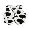 Hansber Unisex Kids Western Cowboys Cowgirls Soft Flannel Vest Cow Printed Vest Waistcoat Tops for Fancy Dress White 4 Years view 1