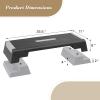 Athena Collection 39" Workout Aerobic Step Platform with 3 Adjustable Height, Portable Aerobic Stepper Exercise Step Deck Fitness Equipment for Home Gym Office, Gray view 2