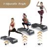 Athena Collection 39" Workout Aerobic Step Platform with 3 Adjustable Height, Portable Aerobic Stepper Exercise Step Deck Fitness Equipment for Home Gym Office, Gray view 4