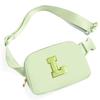 Gitus Gifts for 8 9 10 11 12 Year Old Girls Belt Bag Fanny Pack Crossbody Bags with Initial Letter Patch Cute Stuff Birthday Gifts for Teen Girls Women Personalized Trend Stuff (Light Green-L) view 1